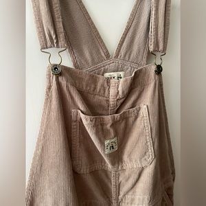hey gang women’s knee patch overalls in tan corduroy / sz-3 (m-l) worn once